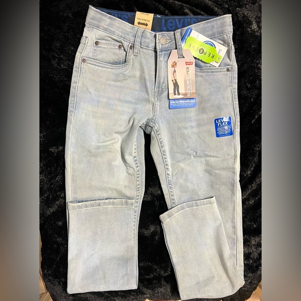 Boy’s Levi's® 512™ Slim Tapered Medium washed Jeans-SZ 10 🩵25/26- NWT - Picture 13 of 13